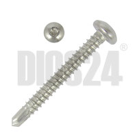 Bohrschrauben mit Linsenkopf 3,5 x 13 mm aus Edelstahl V2A Form M DIN 7504 - Torx (TX10)