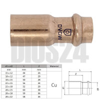 Reduzierstück b-press 18 x 12 mm - Kupfer